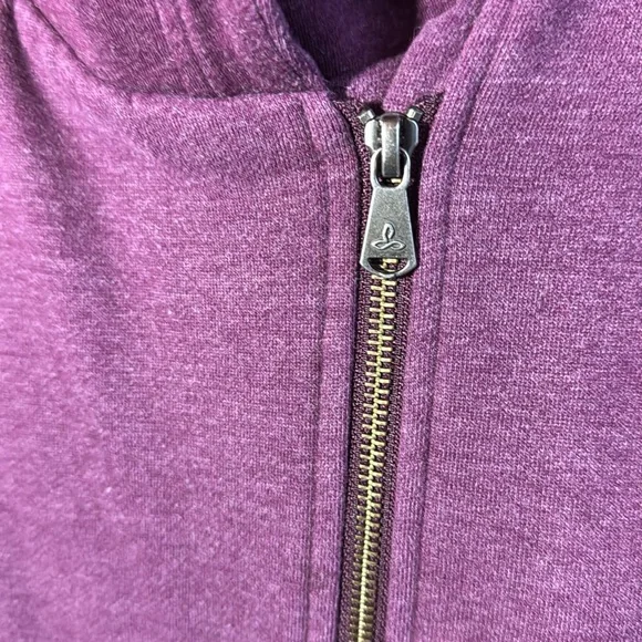 PRANA Mila Purple Full-Zip Sweatshirt Jacket Tunic Length Pockets Funnel Neck XL - Picture 4 of 16
